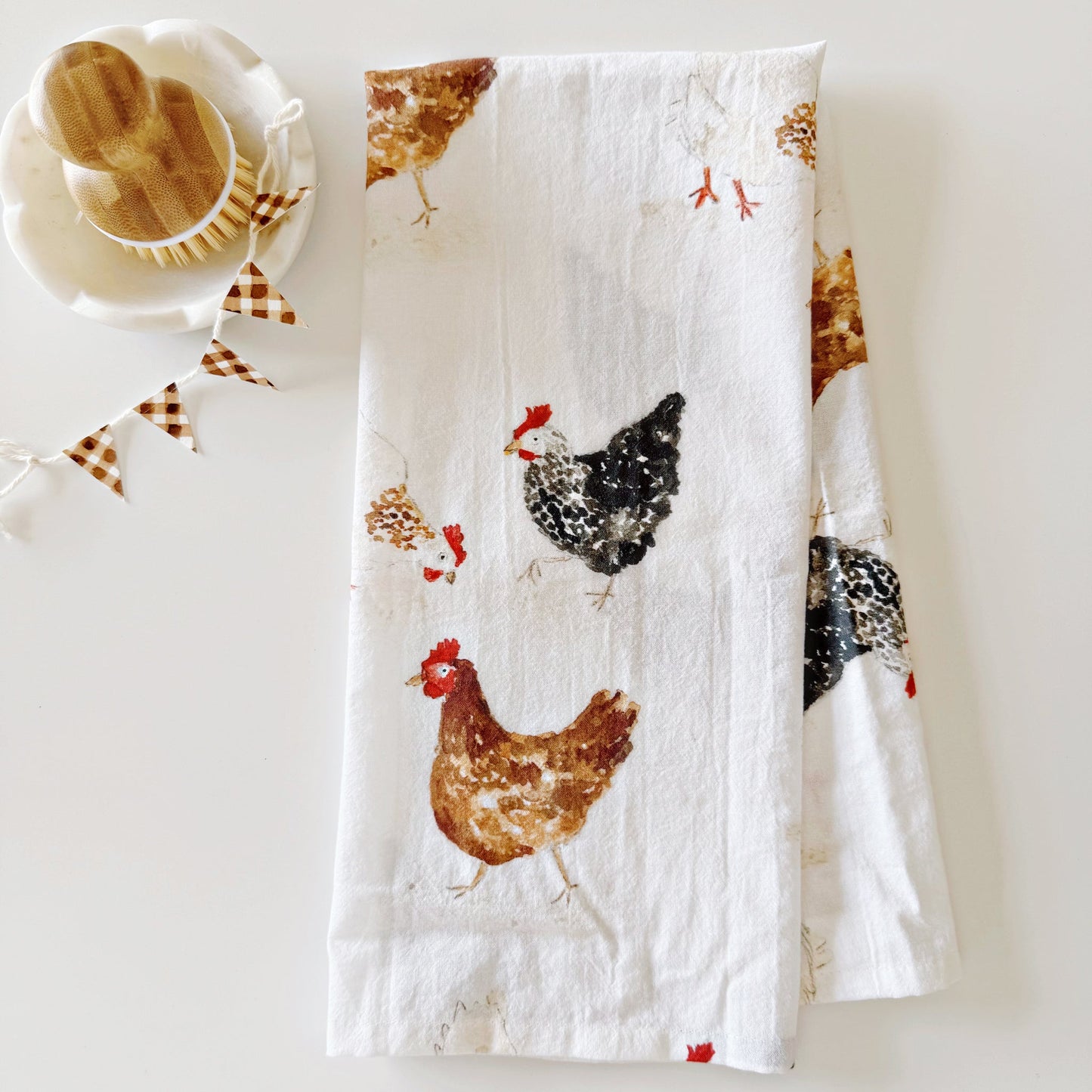 chickens tea towel
