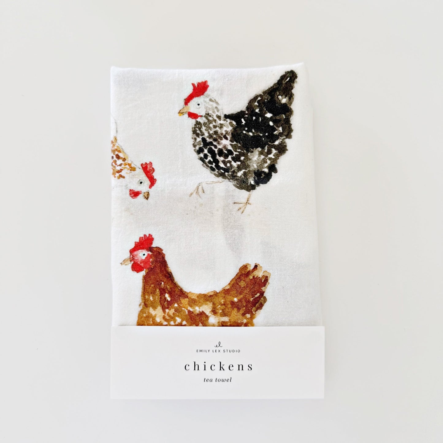 chickens tea towel