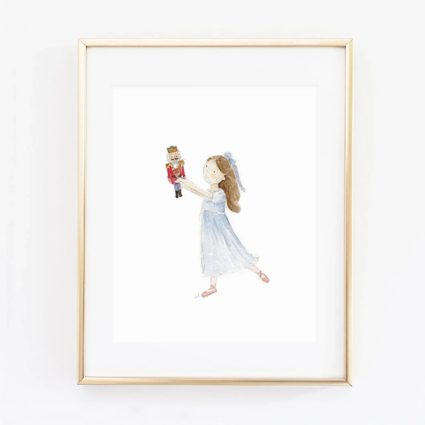 clara nutcracker watercolor wall art print