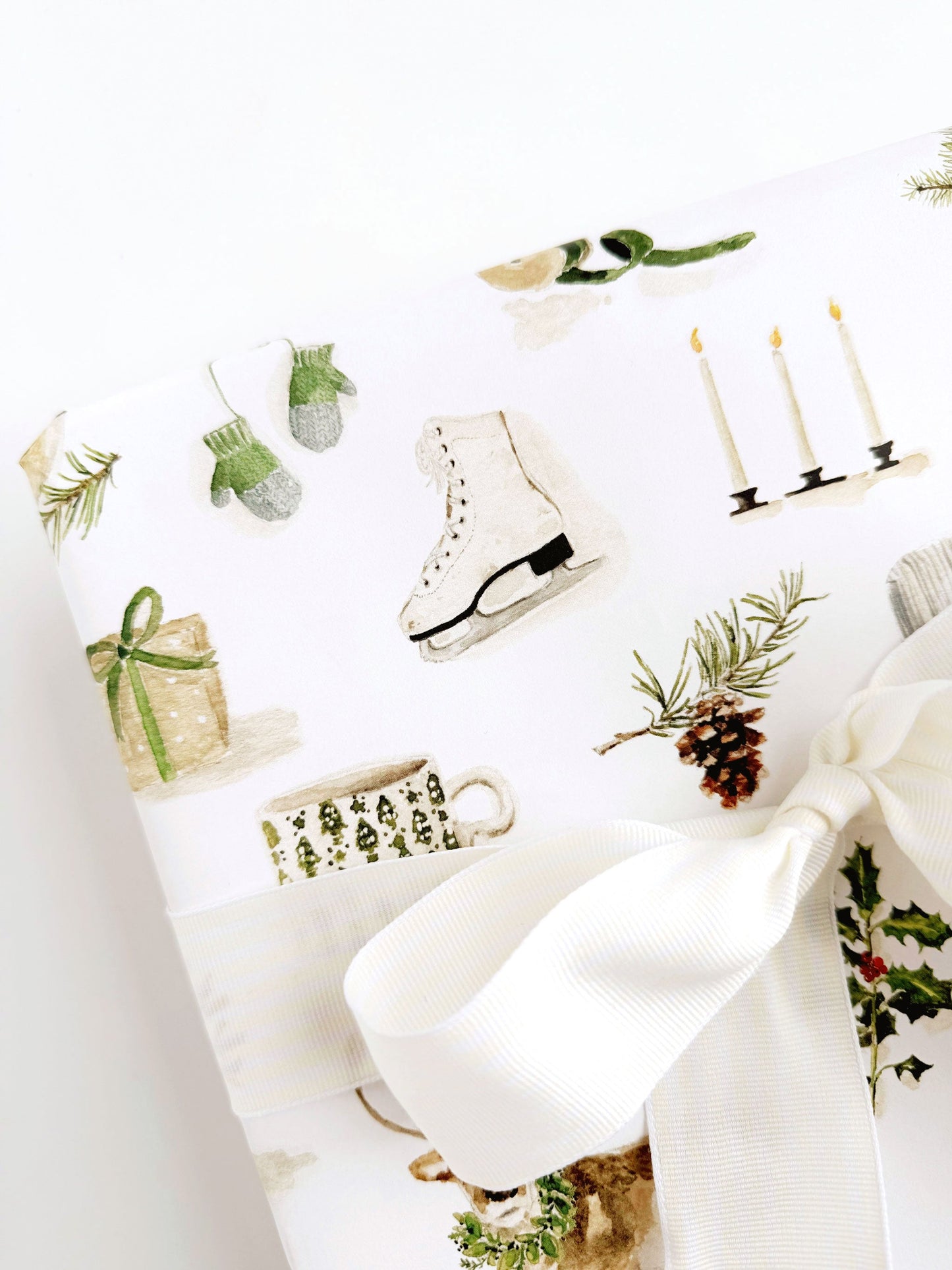 evergreen gift wrapping paper