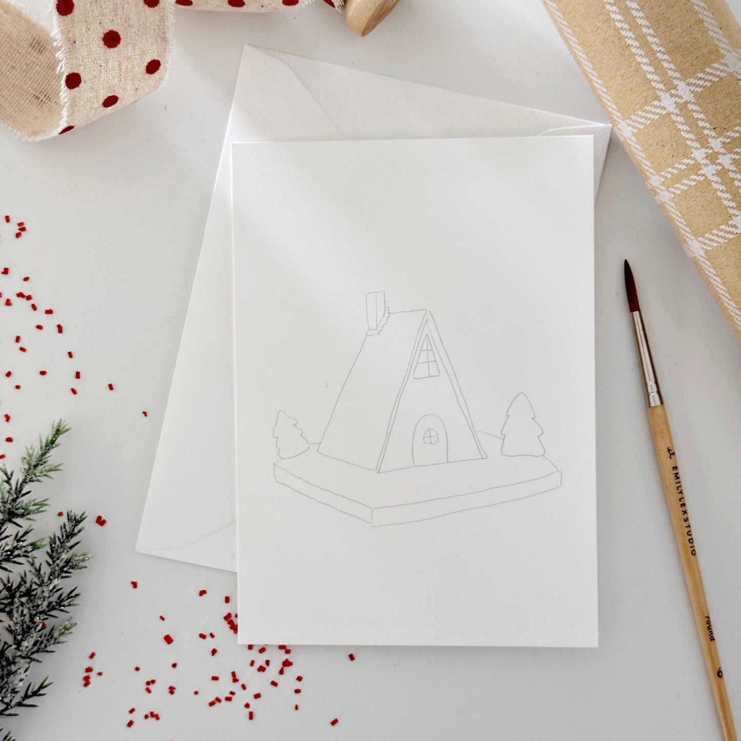 gingerbread paintable notecards