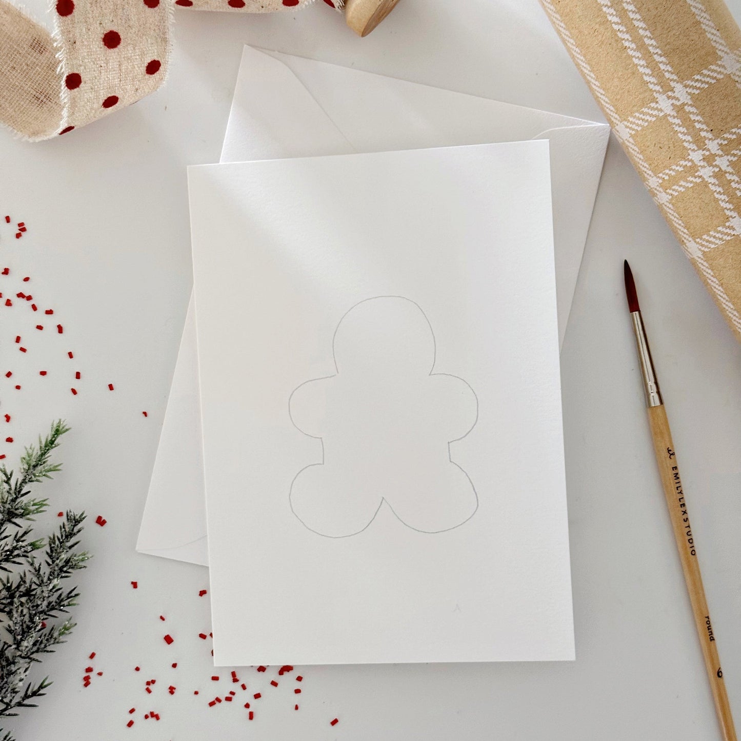 gingerbread paintable notecards