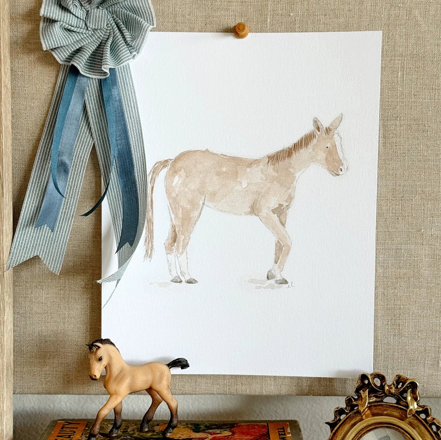 horse watercolor wall art print
