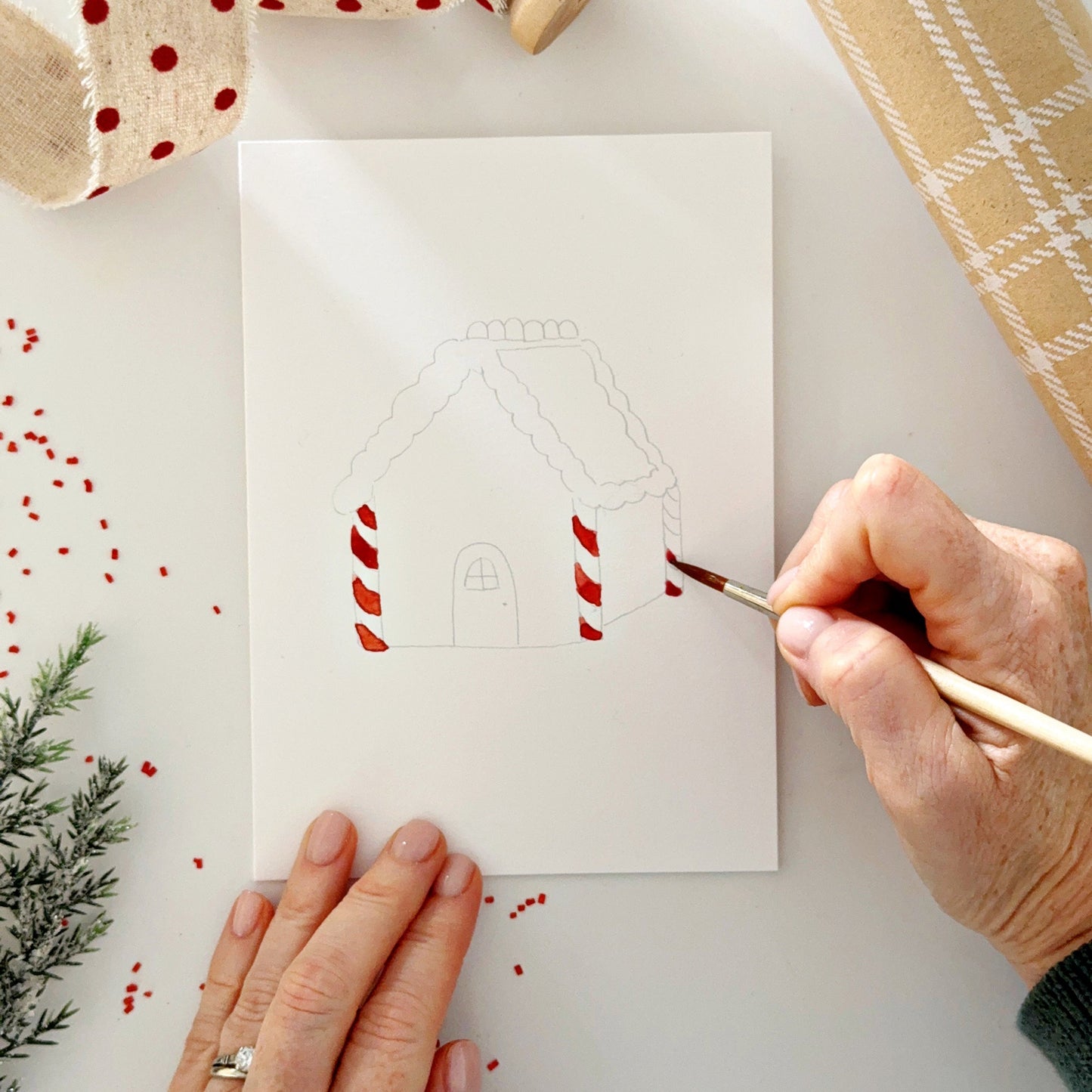 gingerbread paintable notecards