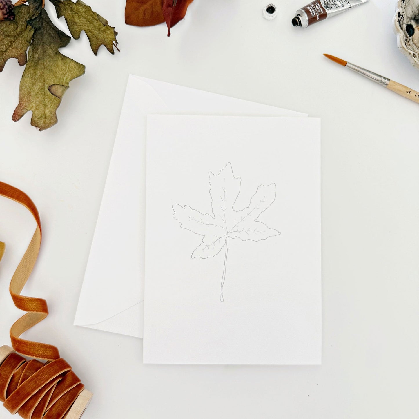 fall leaves paintable notecards