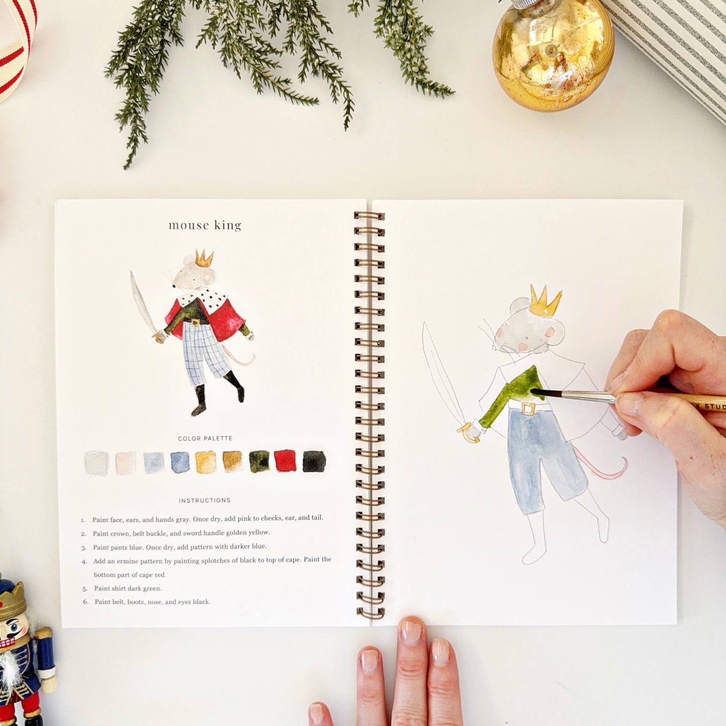 nutcracker watercolor workbook