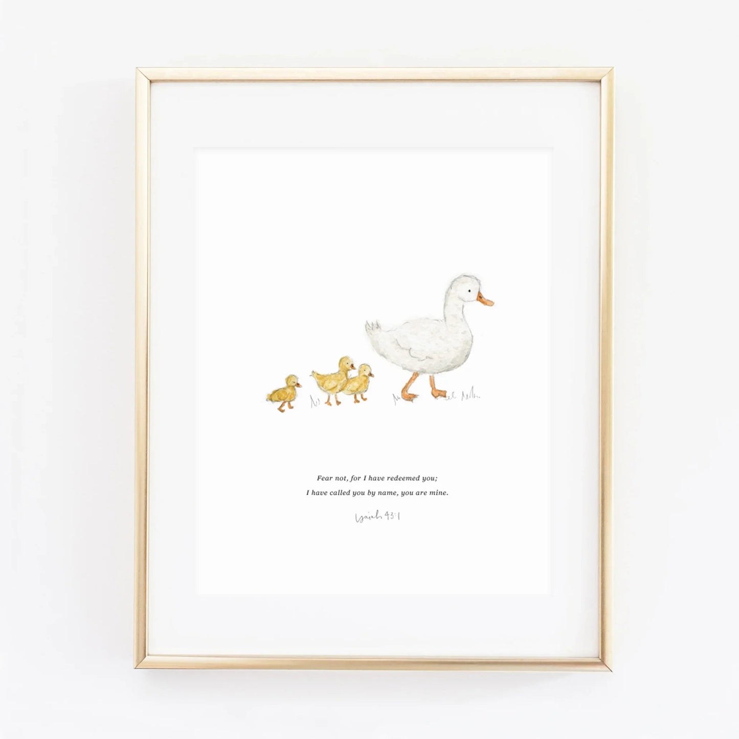 isaiah 43:1 mama + baby ducks scripture print