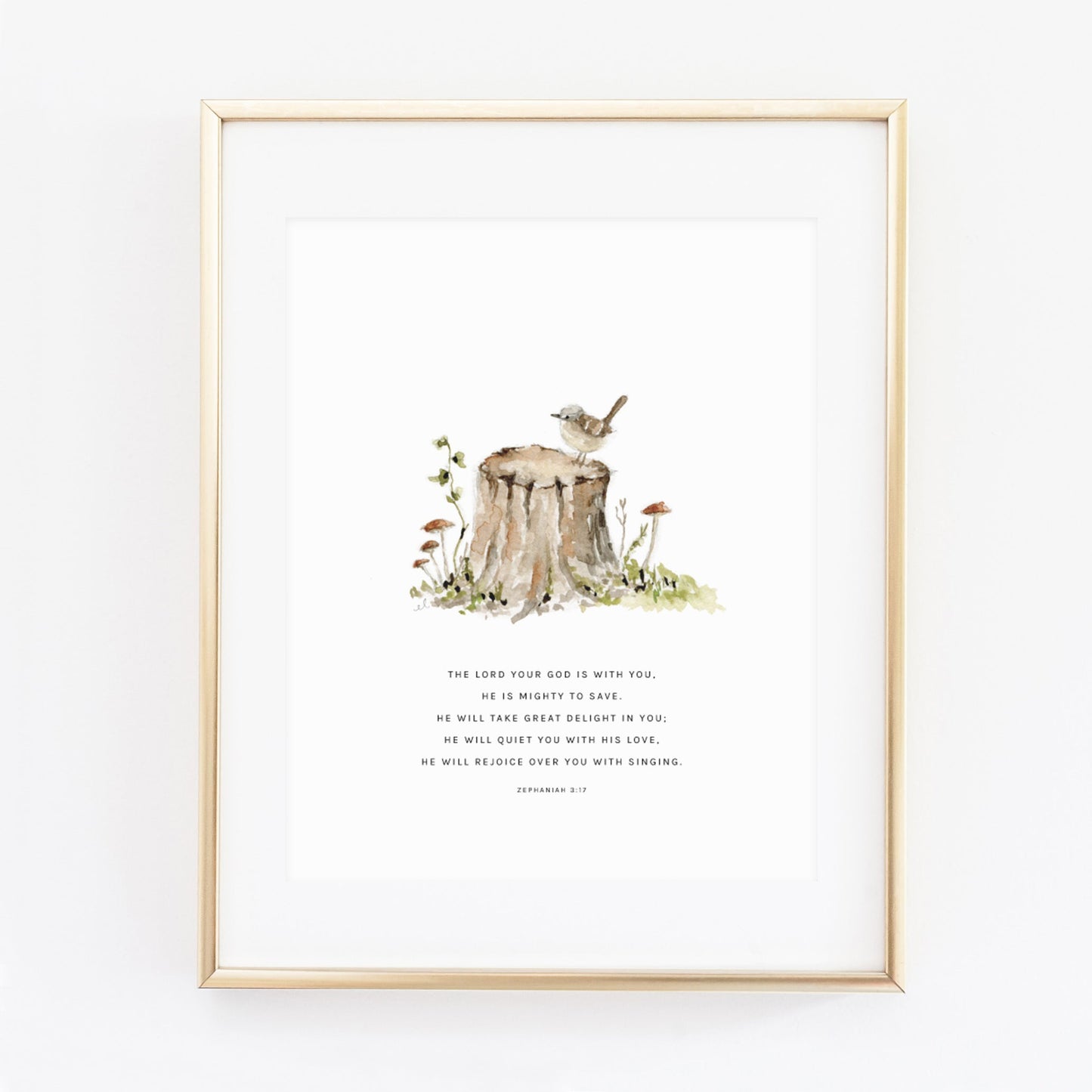 zephaniah 3:17 tree stump scripture print