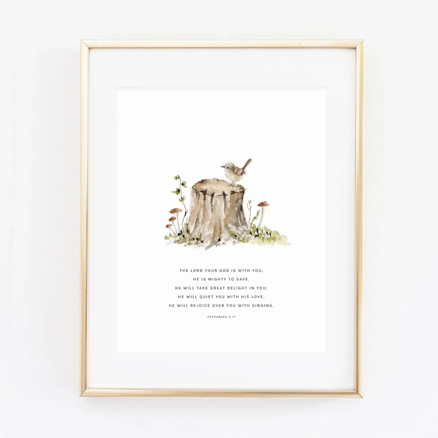 zephaniah 3:17 tree stump scripture print