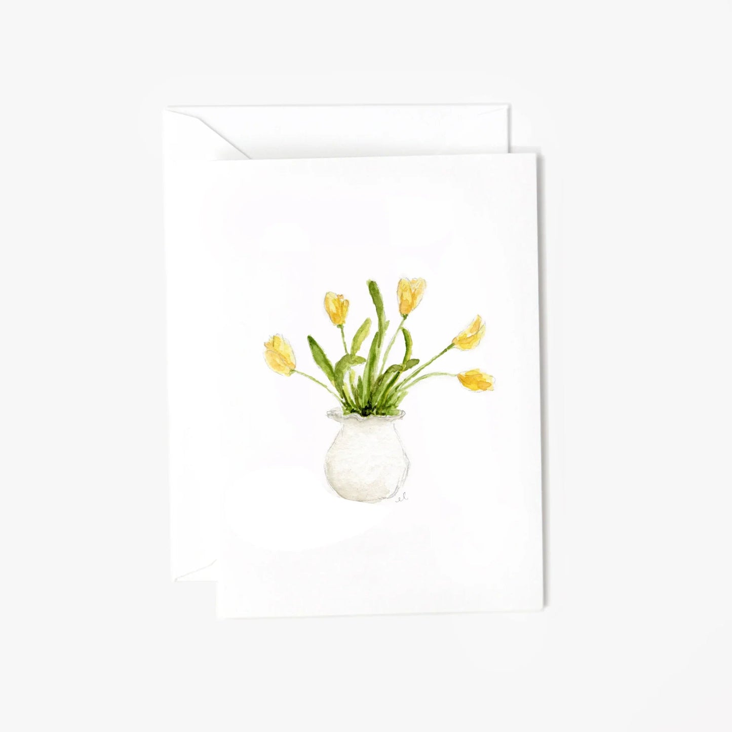 yellow tulips mini enclosure notecard