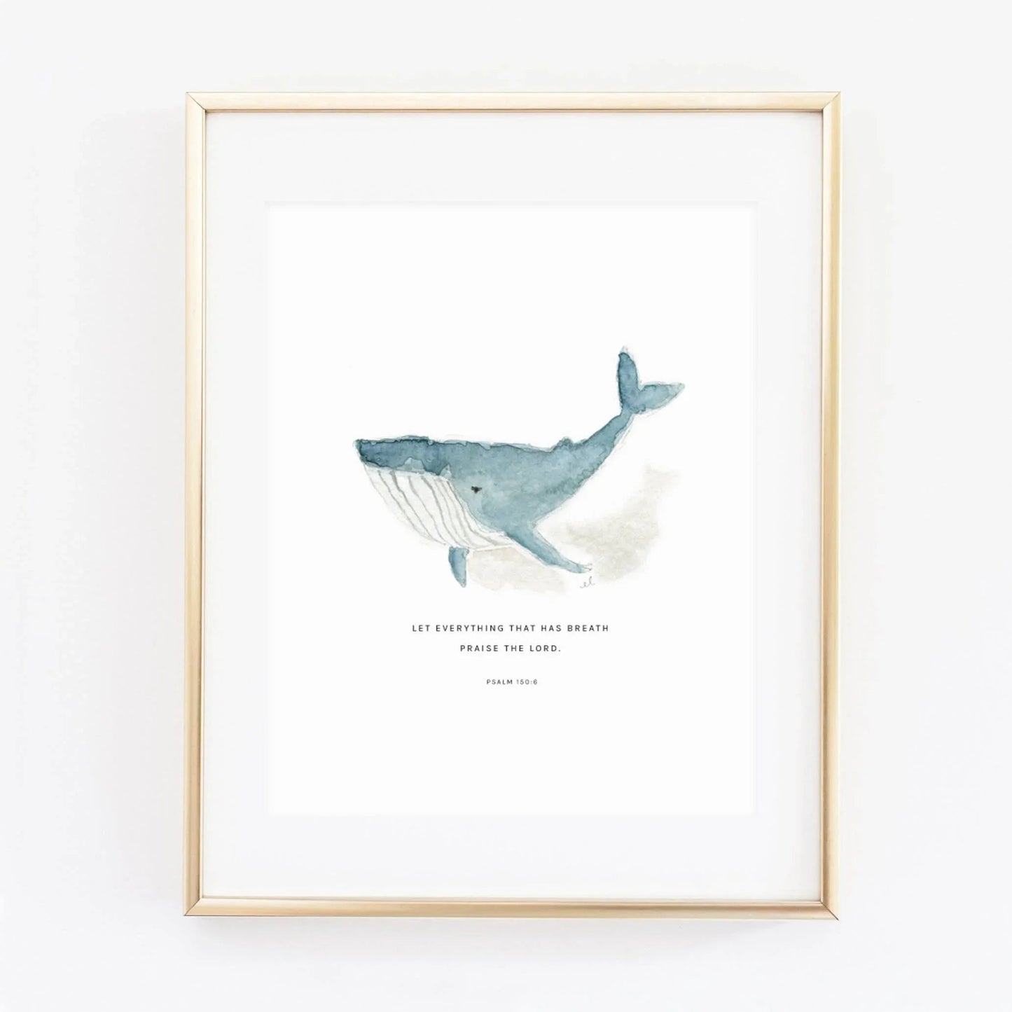 psalm 150:6 whale scripture print - emily lex studio