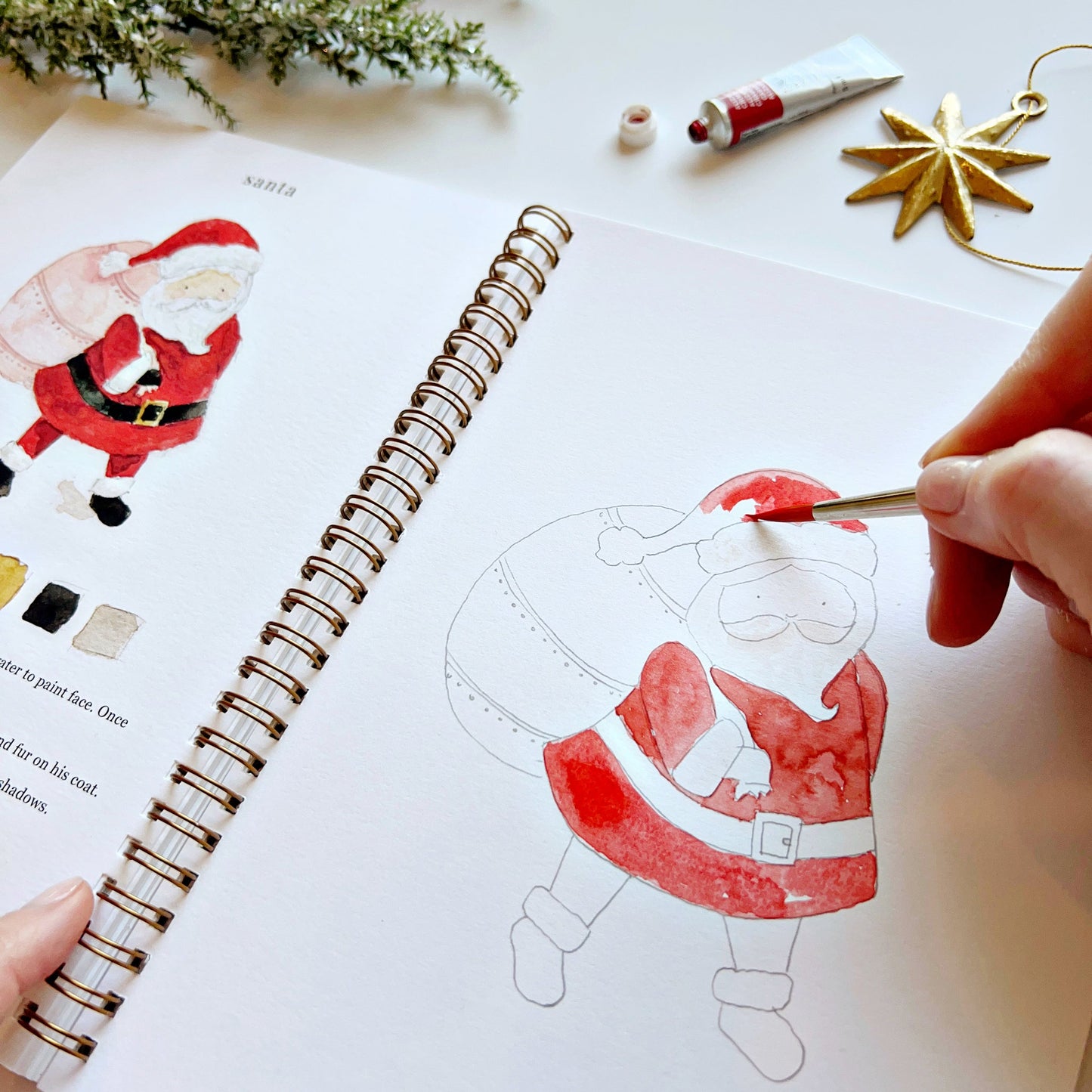christmas watercolor workbook