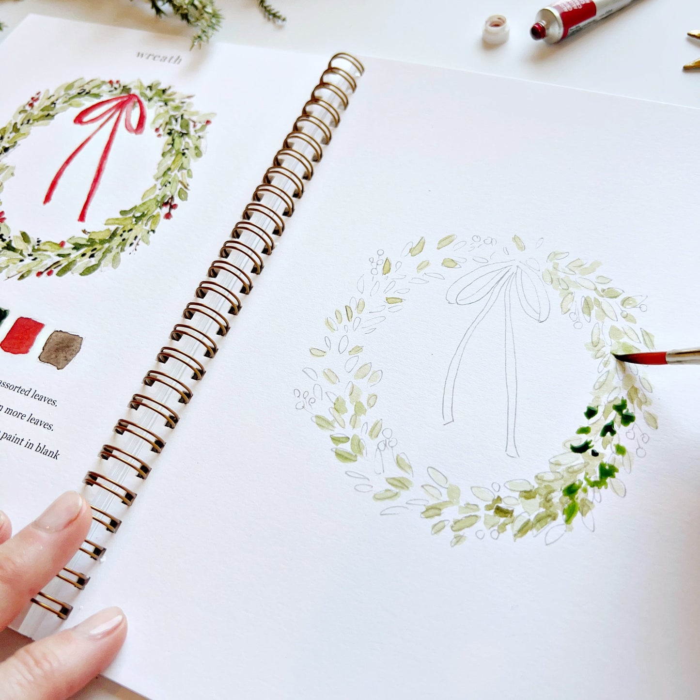 christmas watercolor workbook