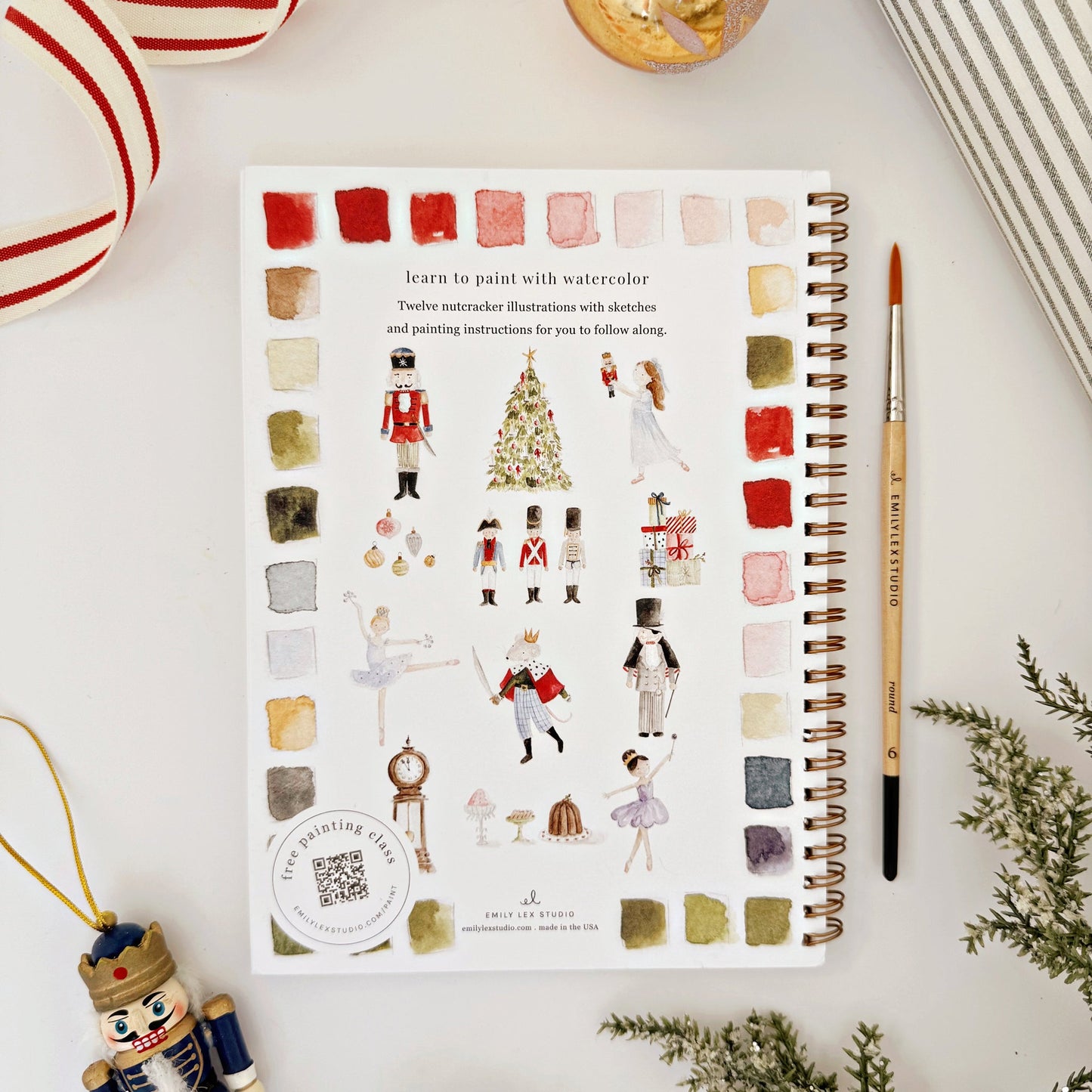 nutcracker watercolor workbook