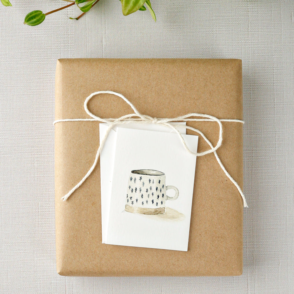 leaf mug mini notecard