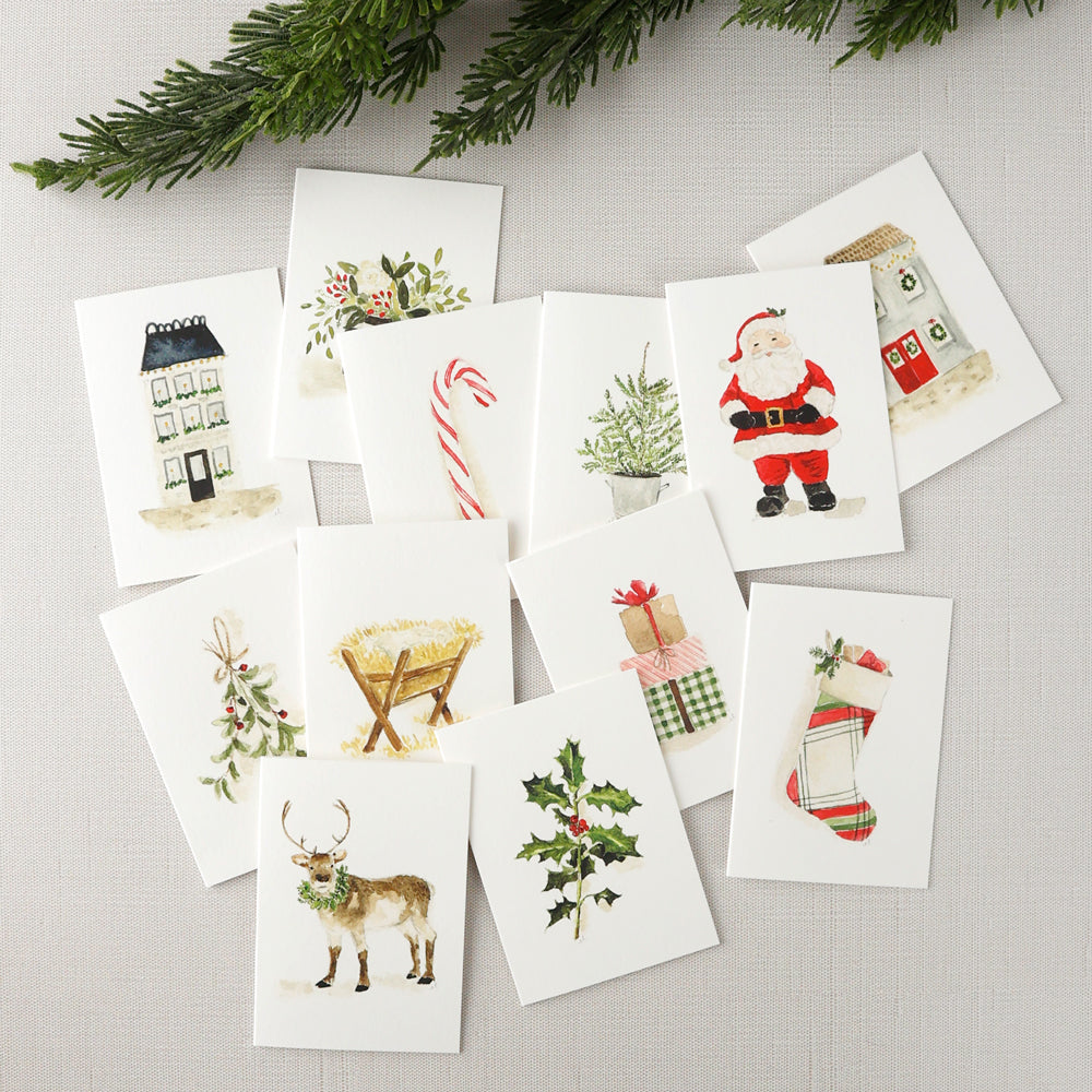 christmas bouquet mini notecard