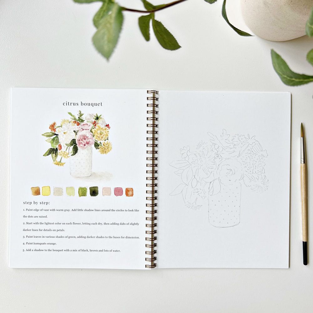 watercolor workbook bouquets - emily lex studio