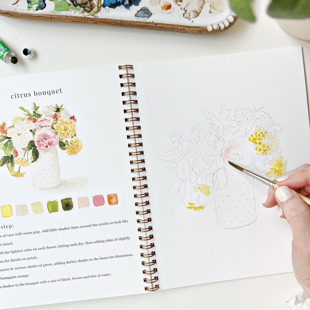 watercolor workbook bouquets - emily lex studio