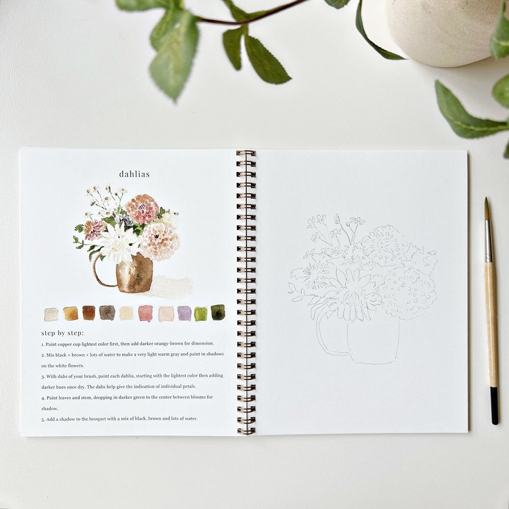 watercolor workbook bouquets - emily lex studio