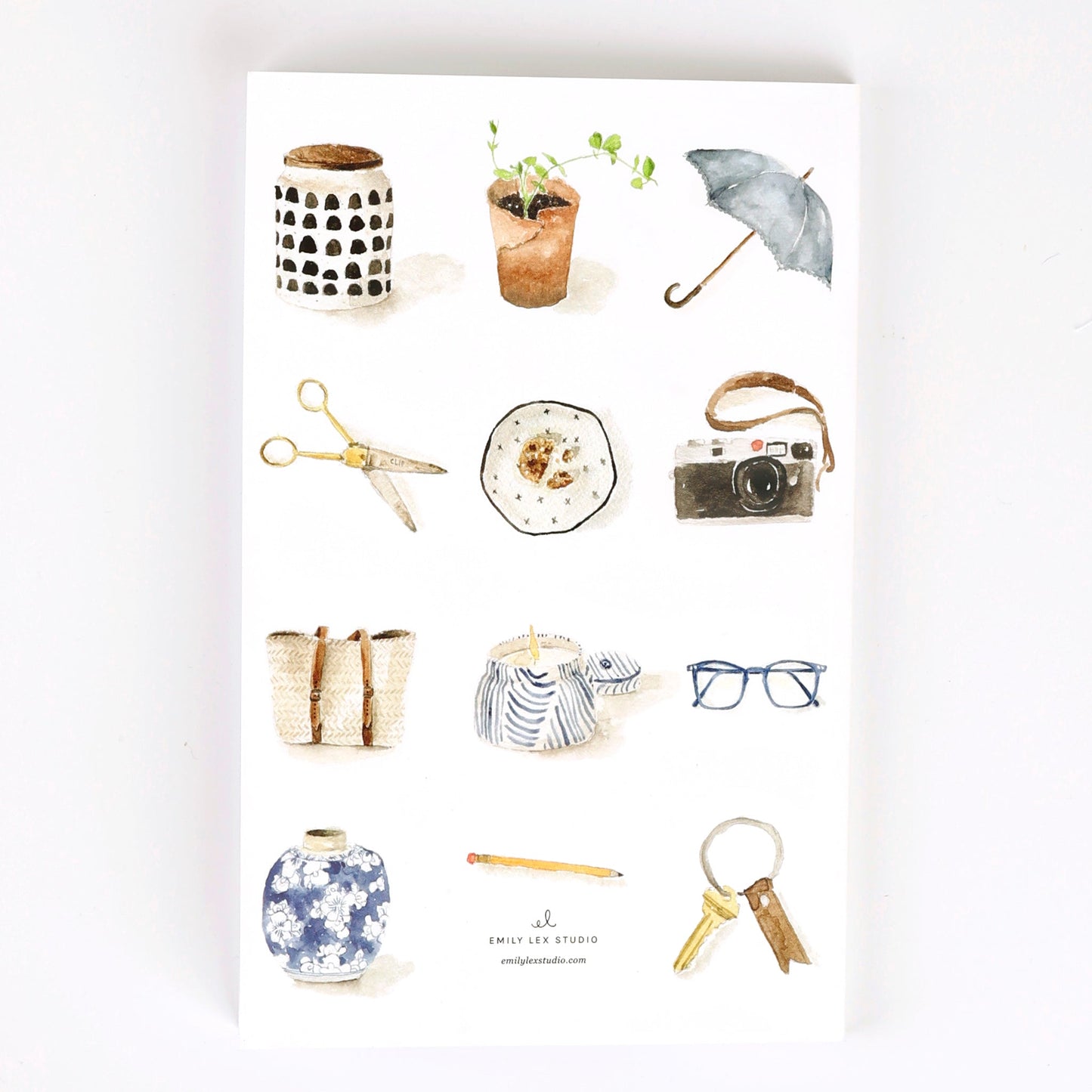 Softtouch Cover Notebook with Original Watercolor Artwork