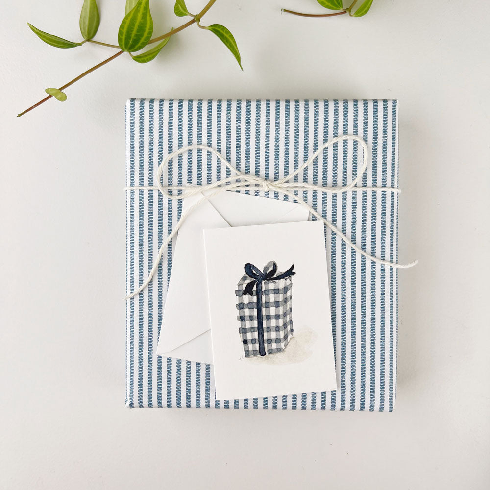 gingham gift mini notecard