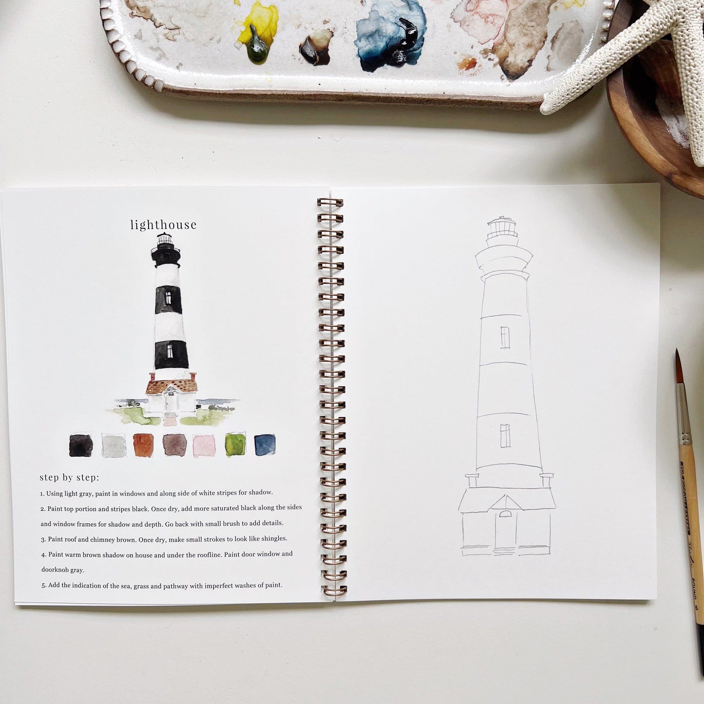 watercolor workbook seaside - emily lex studio