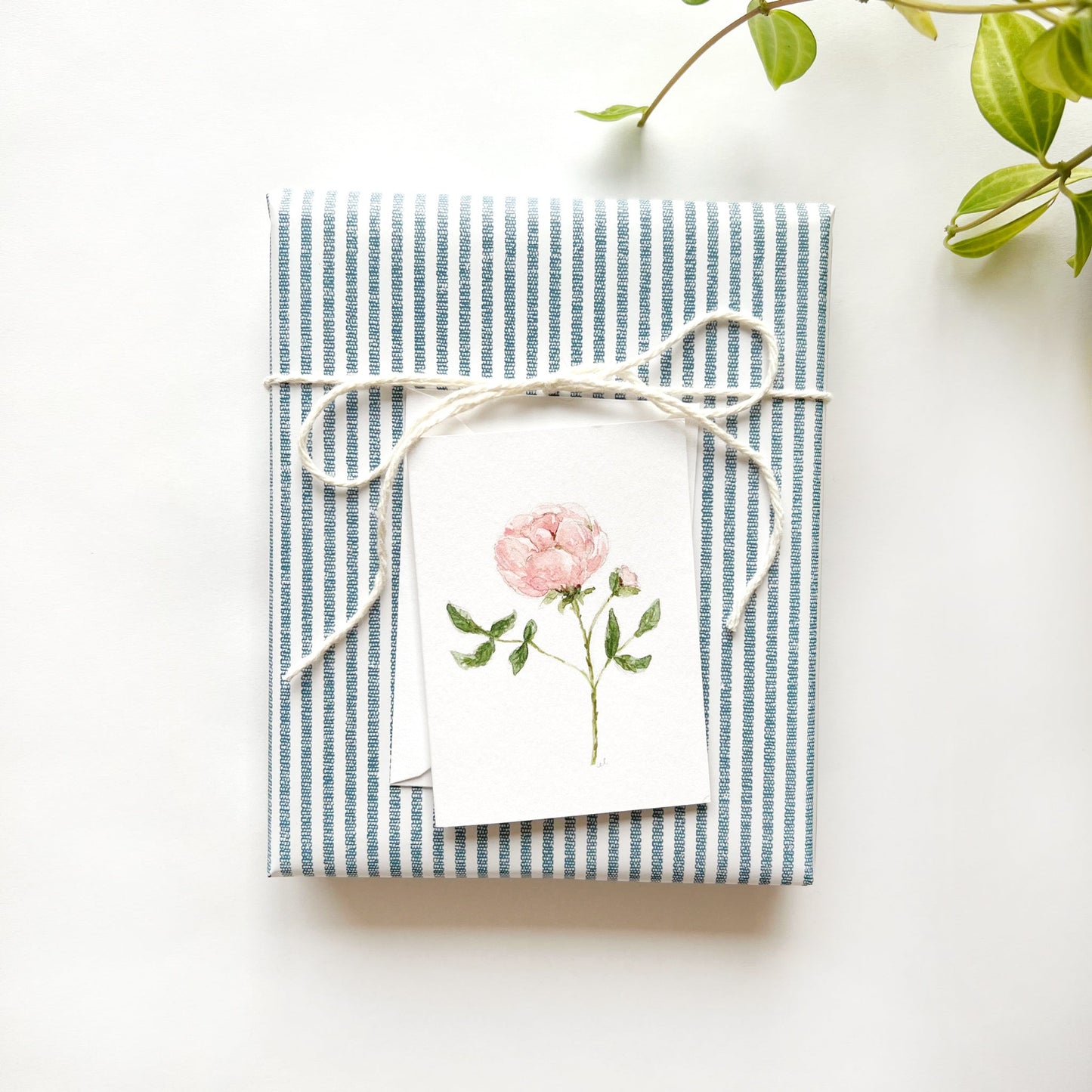 garden rose mini notecard