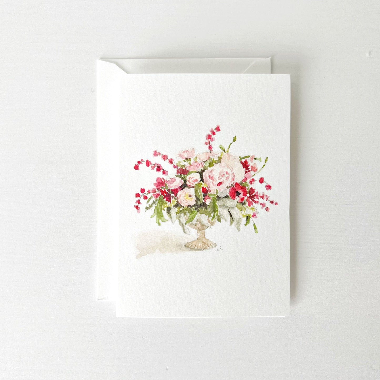pink bouquet mini notecard