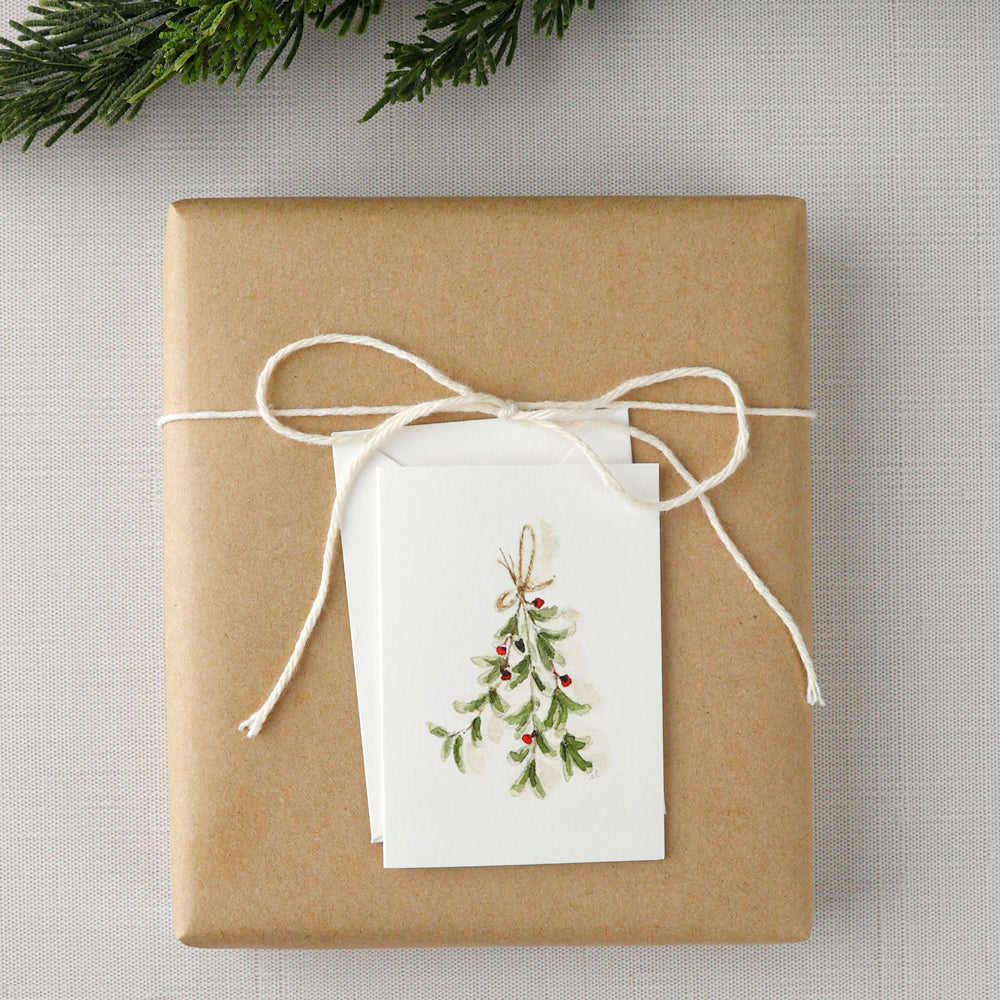 mistletoe mini notecard