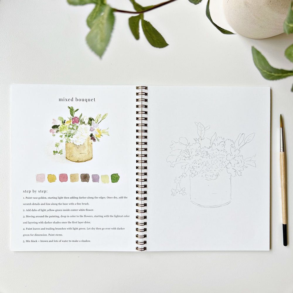 watercolor workbook bouquets - emily lex studio