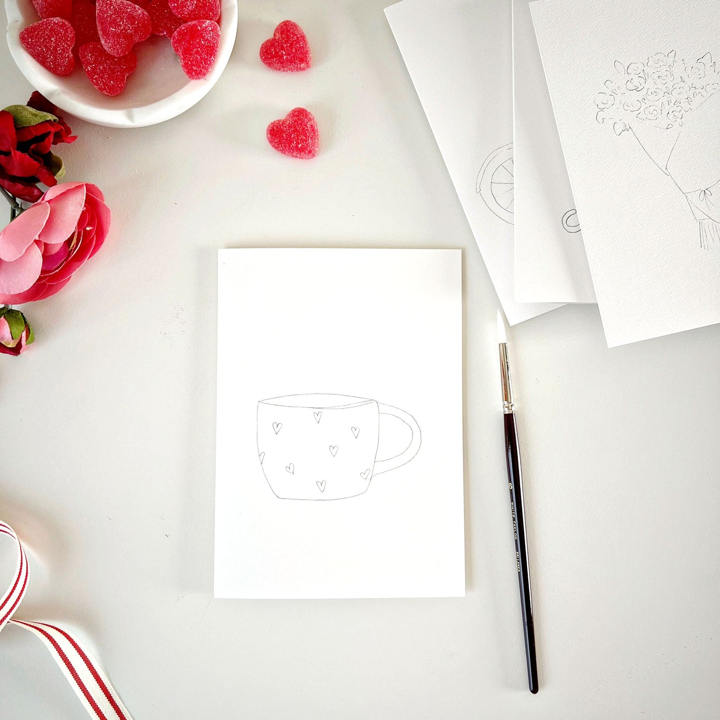love sweet love paintable notecard