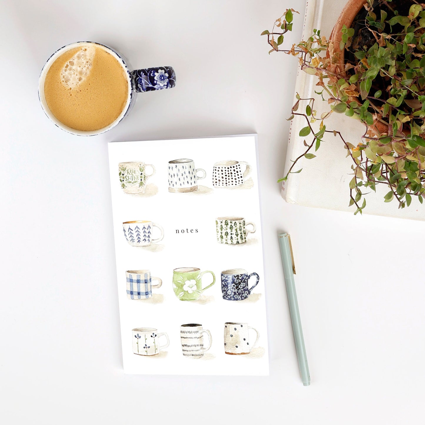 Softtouch Cover Notebook with Original Watercolor Artwork