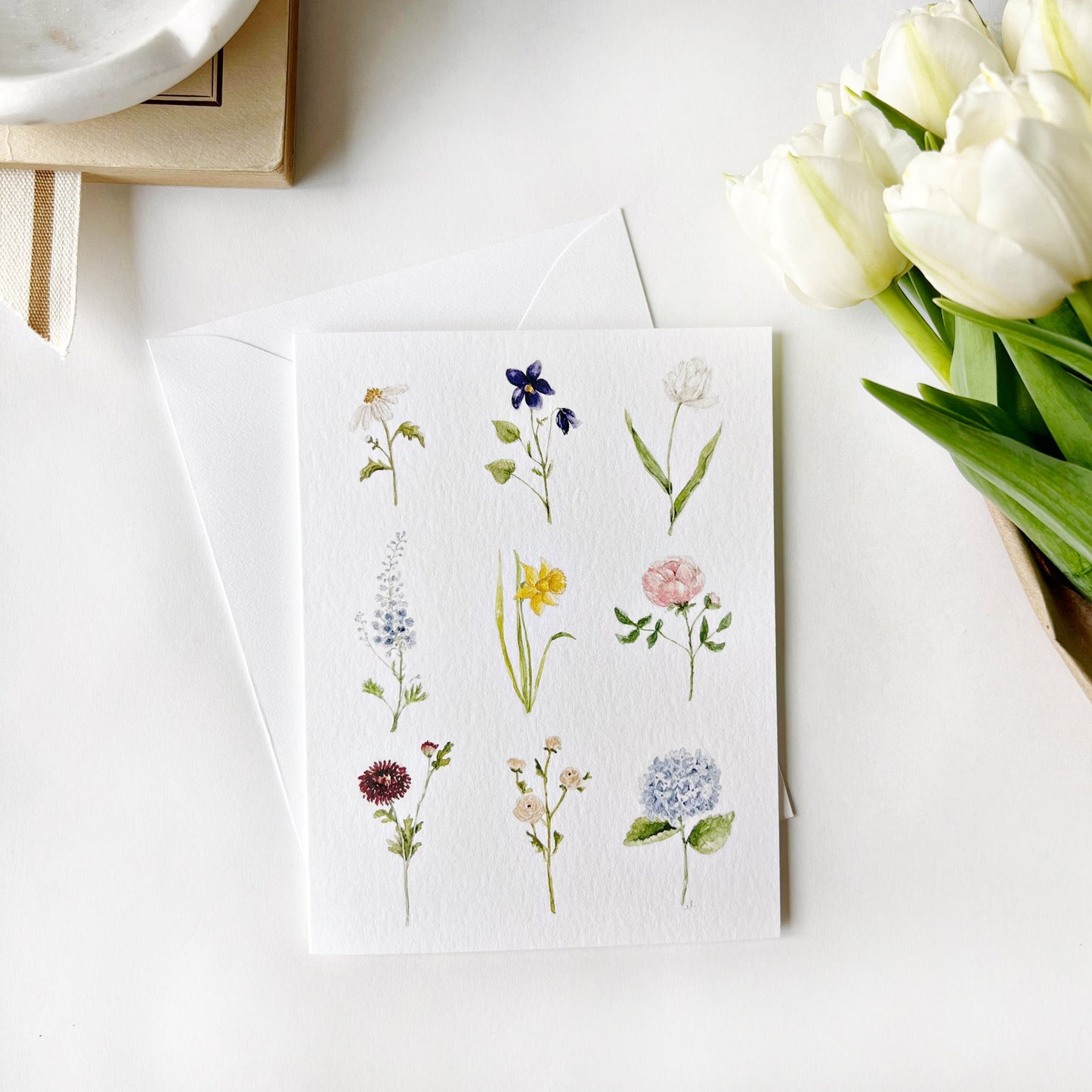 garden flowers notecards