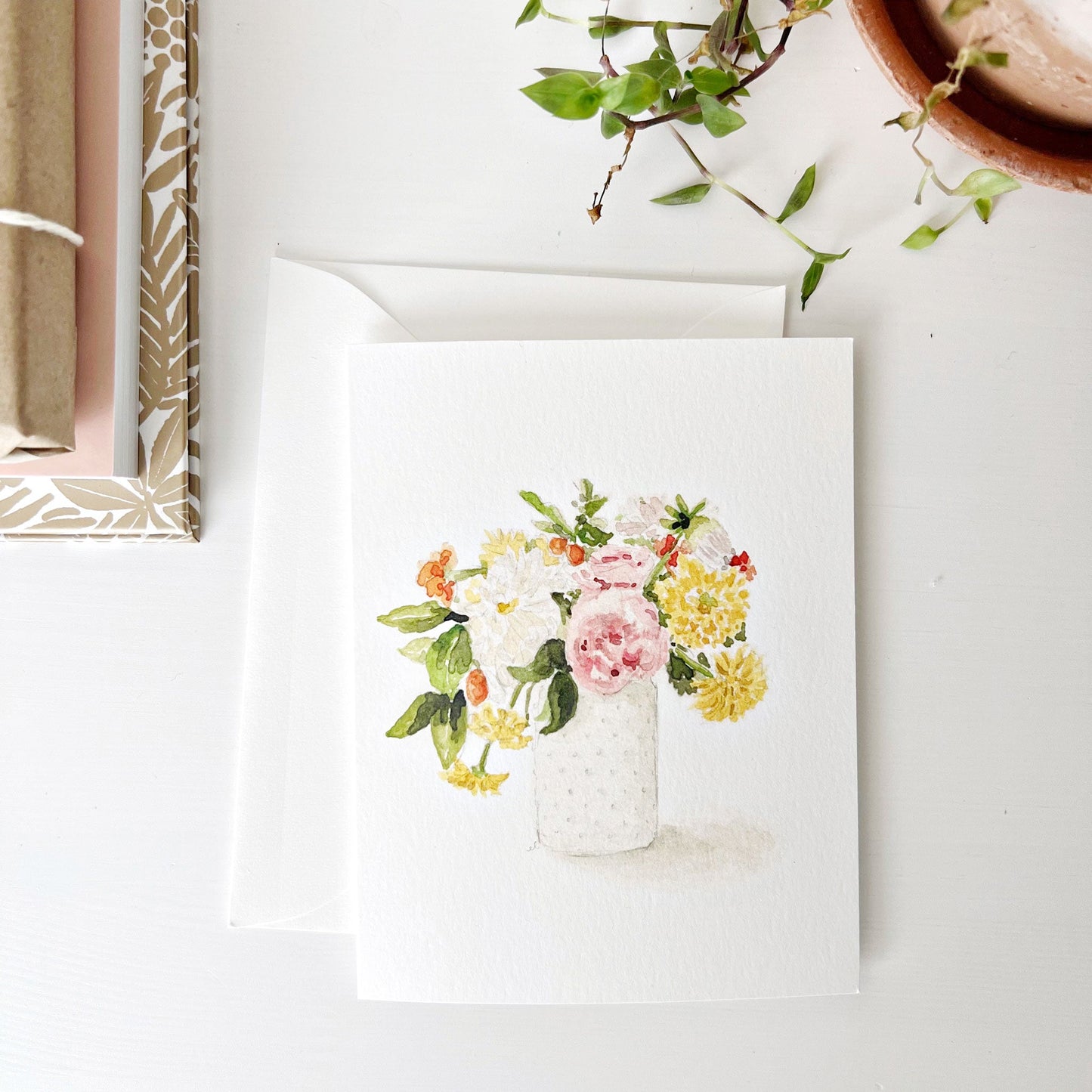 hobnail bouquet notecards