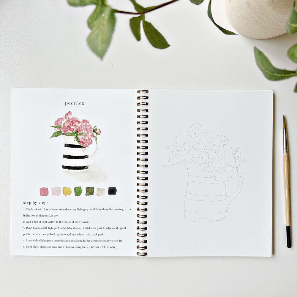 watercolor workbook bouquets - emily lex studio