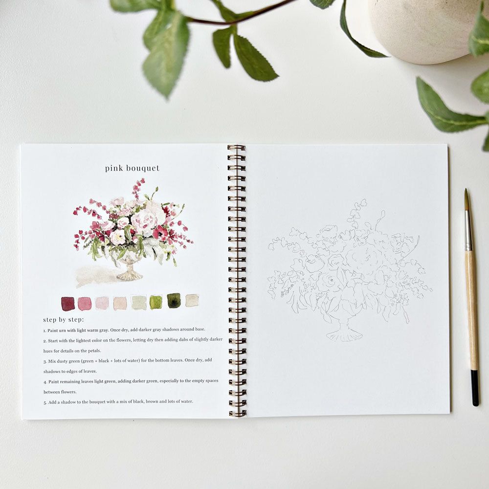watercolor workbook bouquets - emily lex studio
