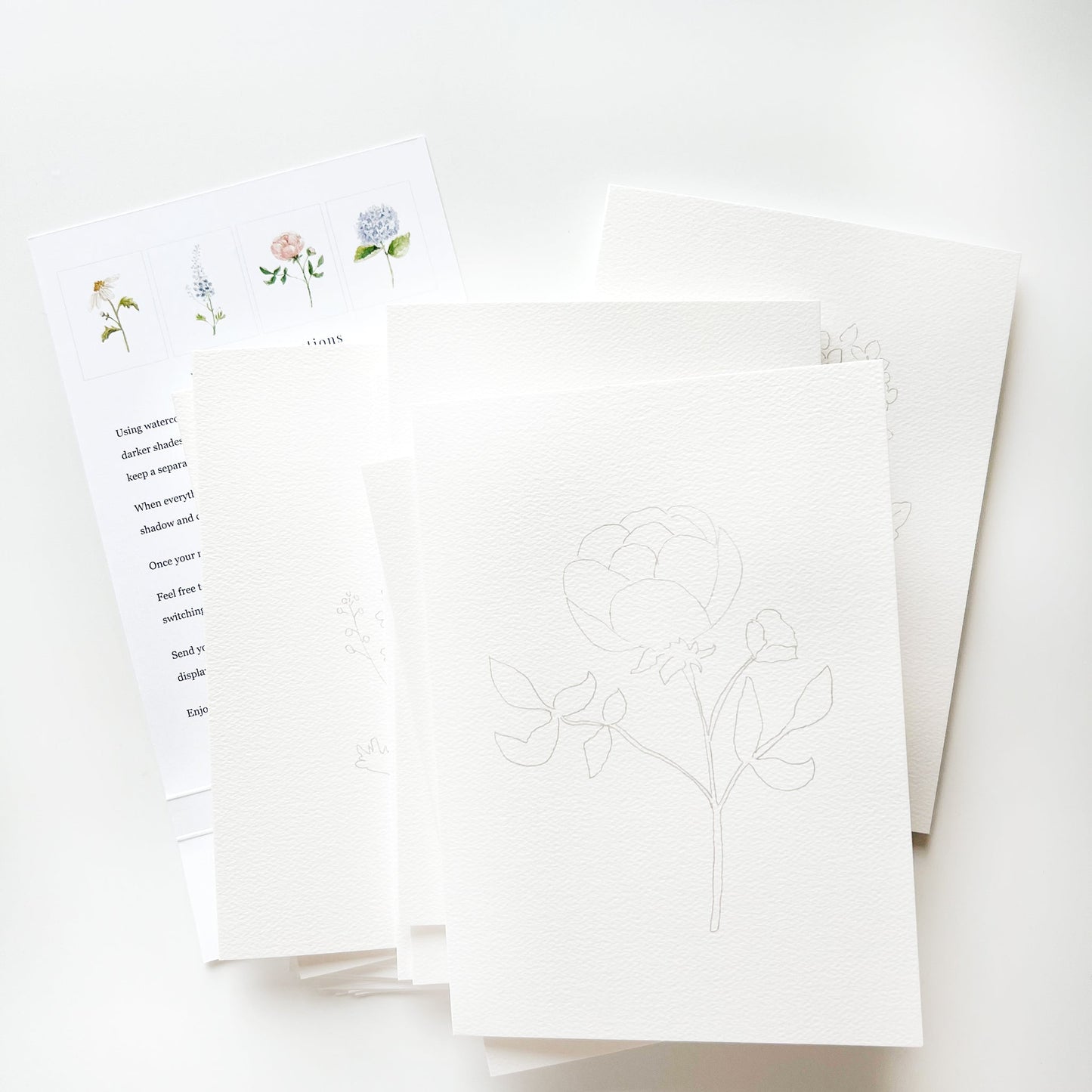 garden flowers paintable notecards