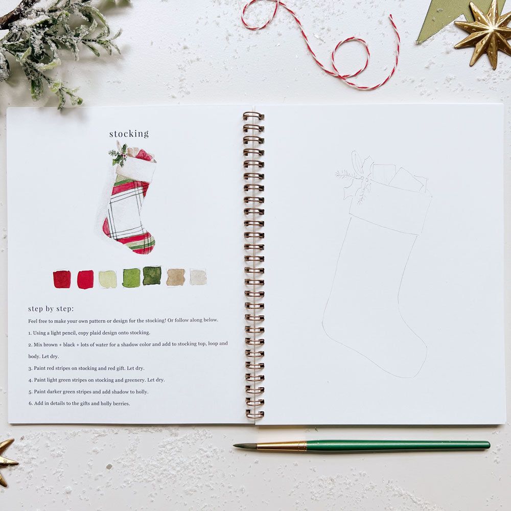 watercolor workbook christmas - emily lex studio