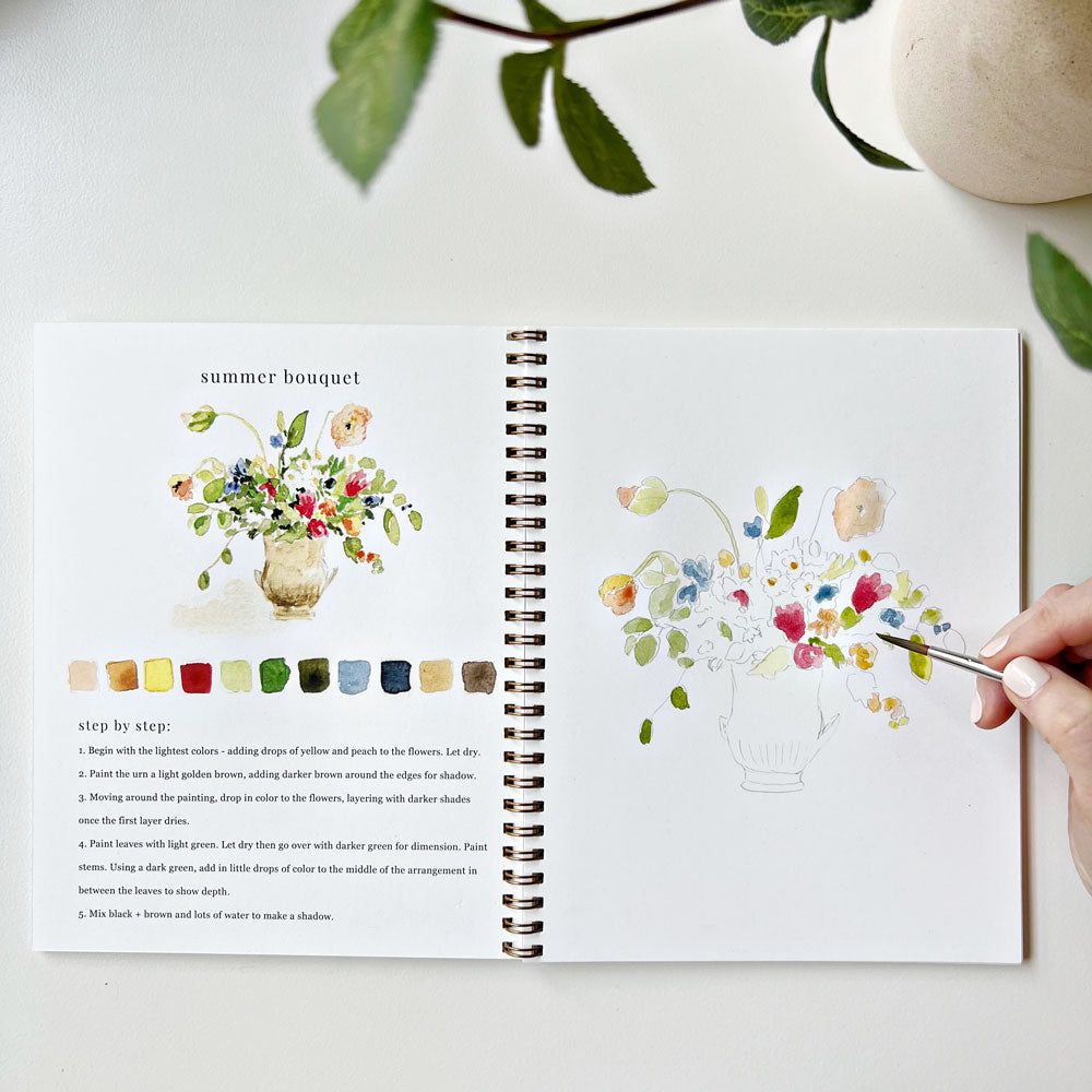 watercolor workbook bouquets - emily lex studio