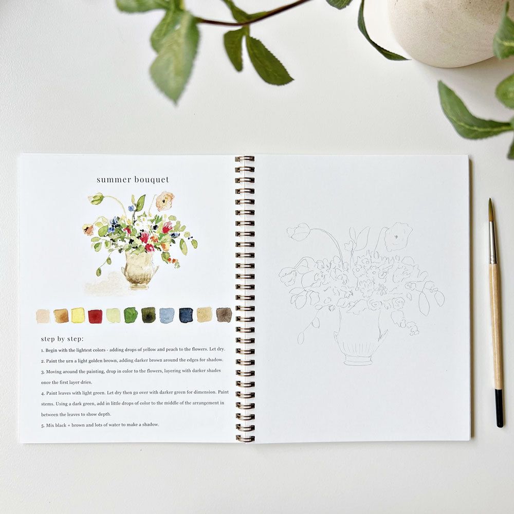 watercolor workbook bouquets - emily lex studio