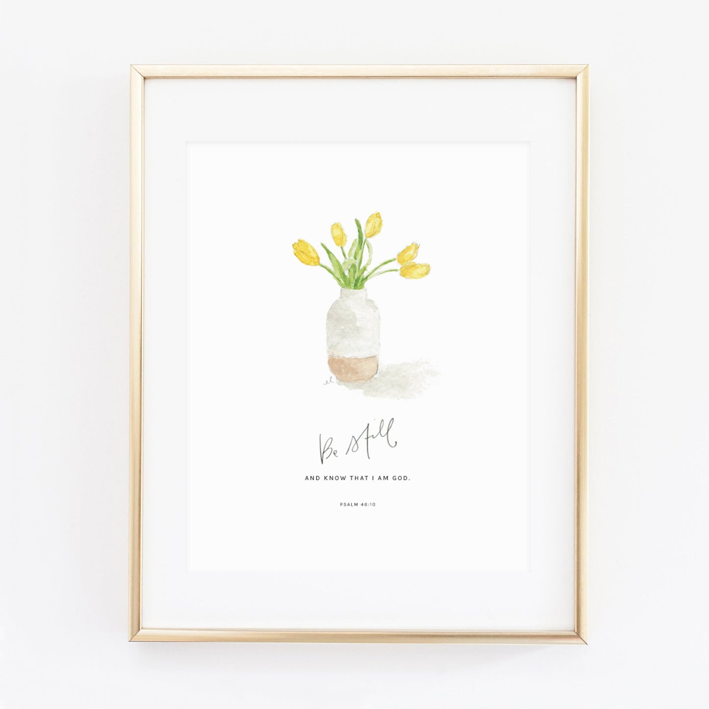 psalm 46:10 tulips scripture print