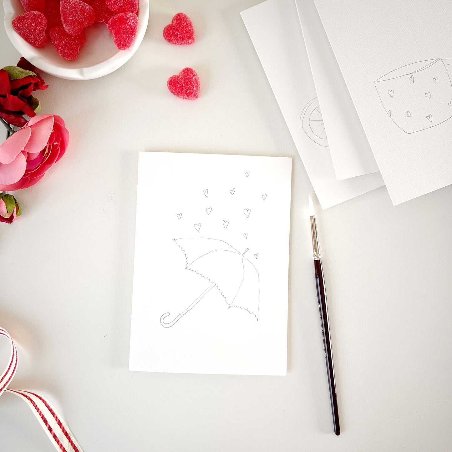 love sweet love paintable notecard