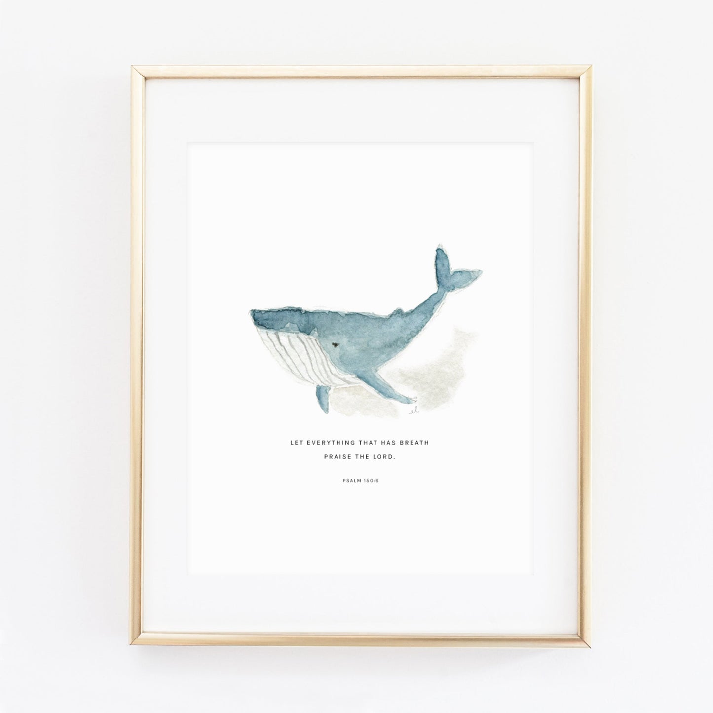 psalm 150:6 whale scripture print