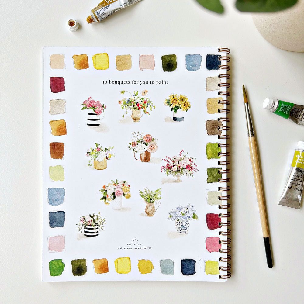 watercolor workbook bouquets - emily lex studio