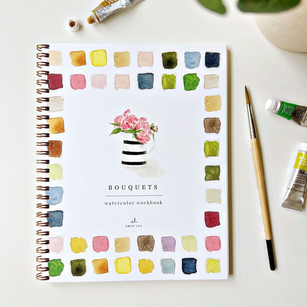 watercolor workbook bouquets - emily lex studio