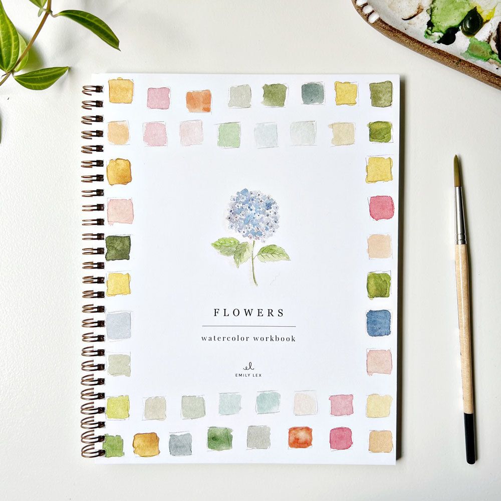 watercolor workbook flowers - emily lex studio