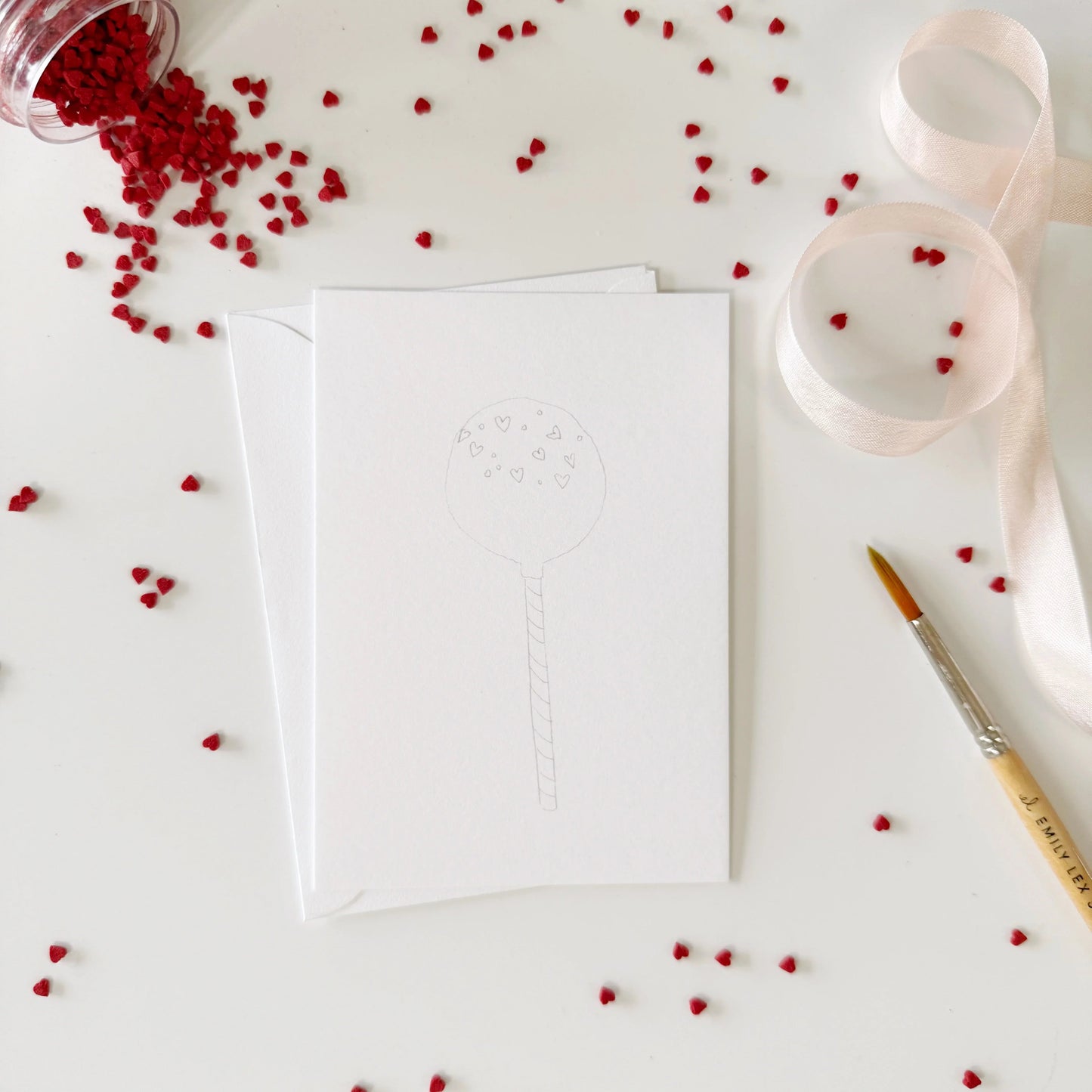 sweet treats valentines paintable watercolor notecard set