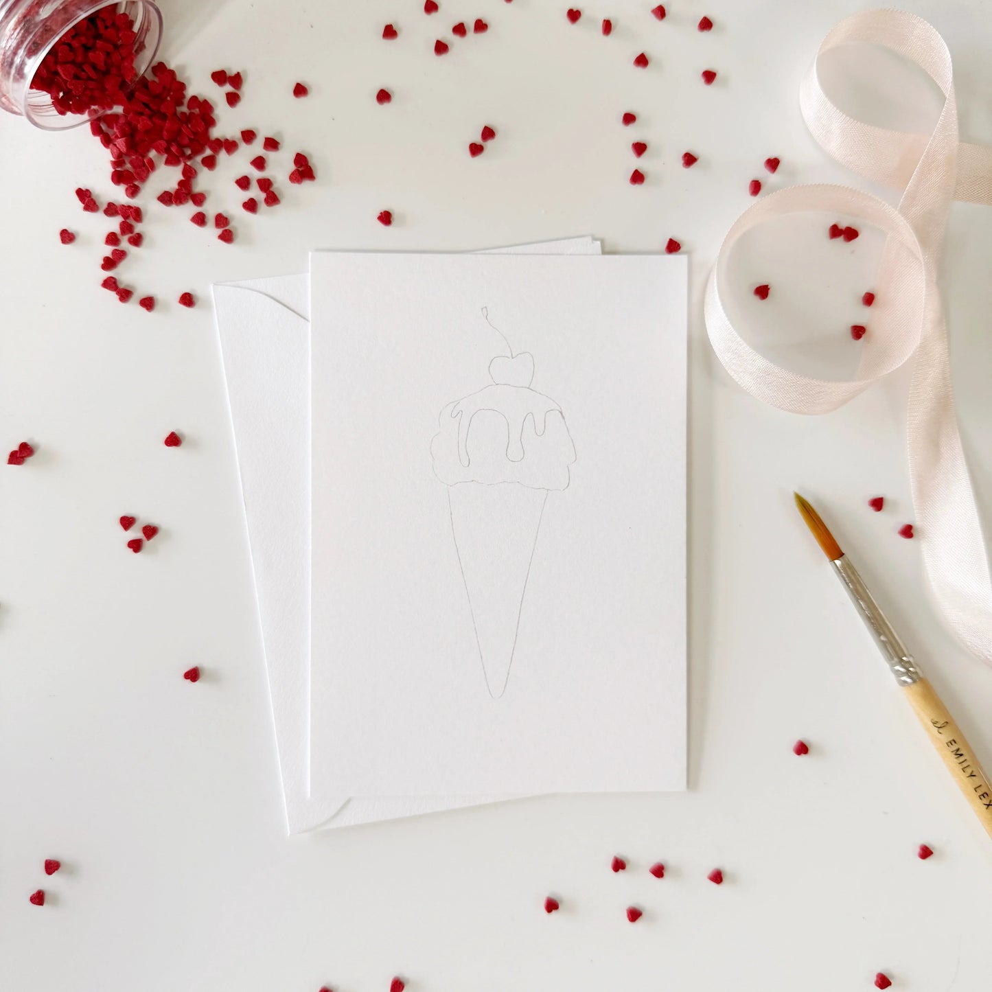 sweet treats valentines paintable watercolor notecard set