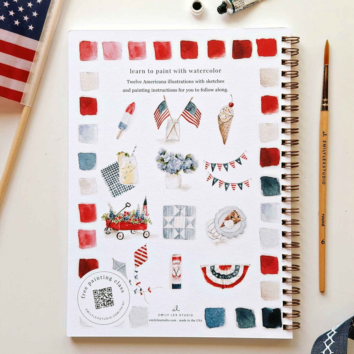 americana watercolor workbook