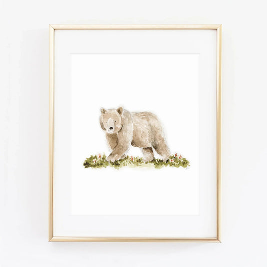 bear woodland wall art print